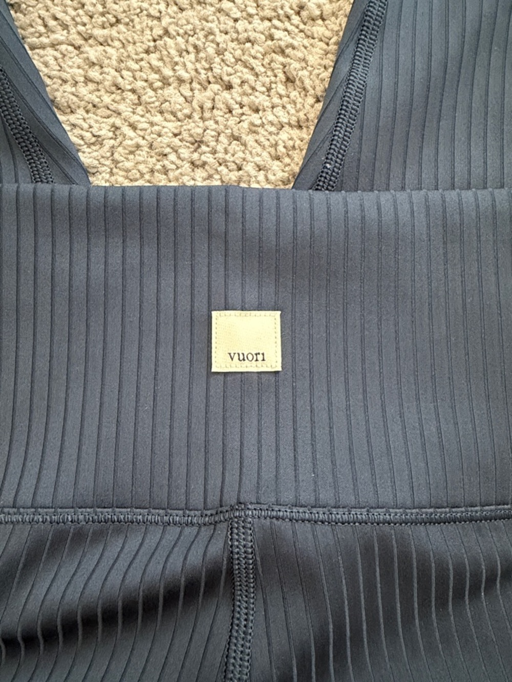 Vuori Inversion Rib Legging in Ocean Blue - Picture 2 of 5